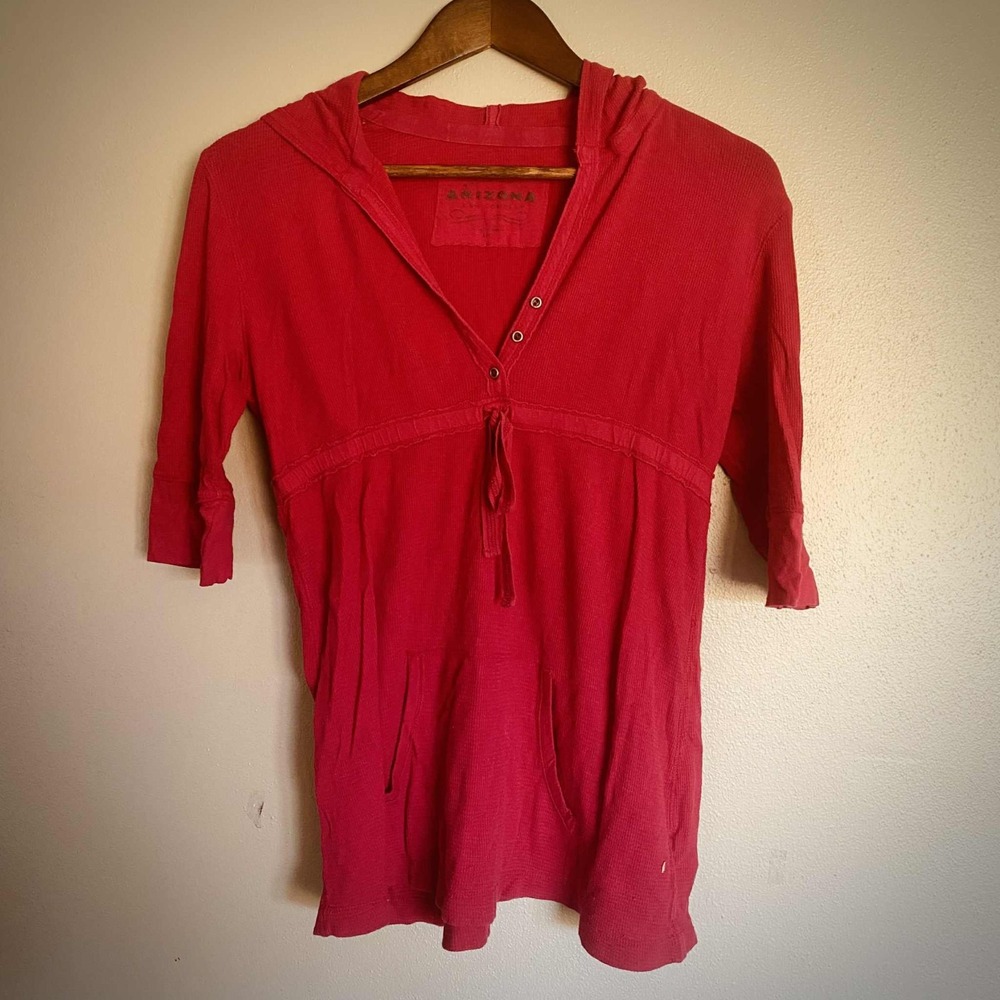 Arizona Hot Pink Magenta Babydoll Shirt Size Large Y2K‎ Coquette